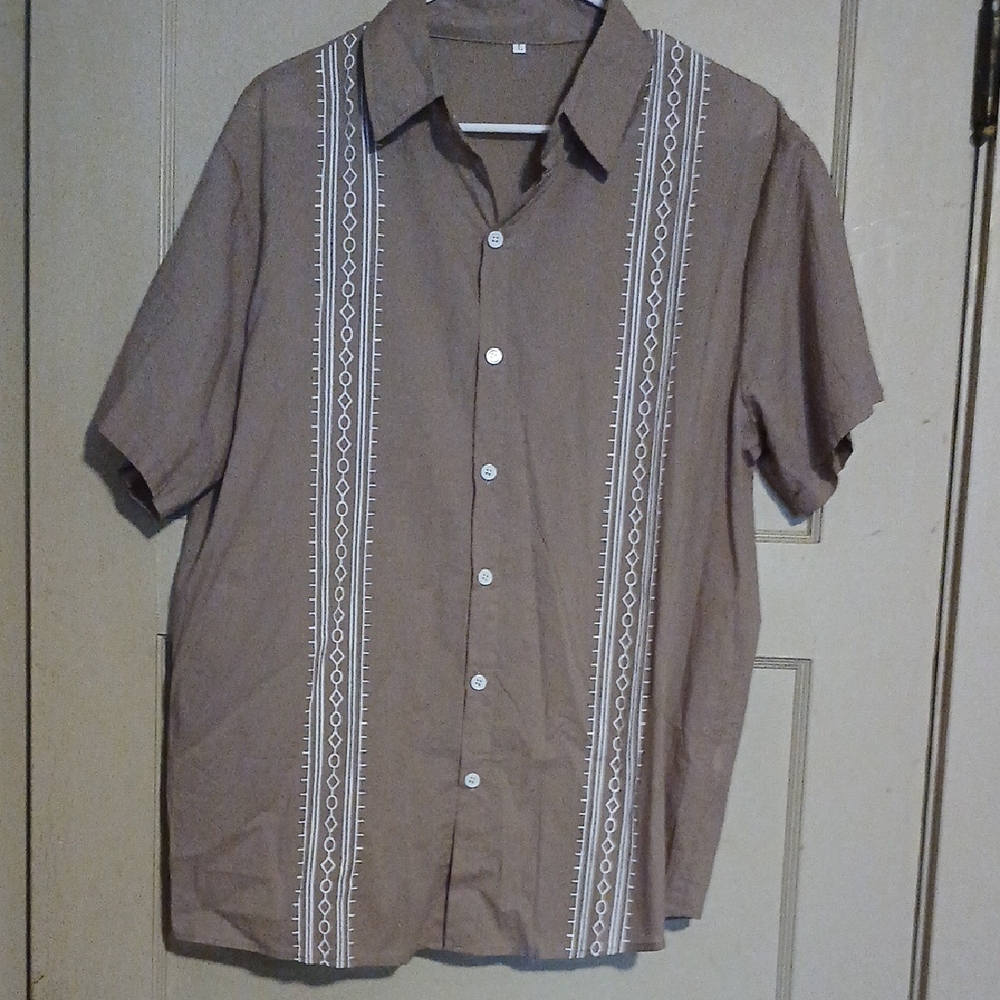 Men's Brown Short Sleeve Shirt